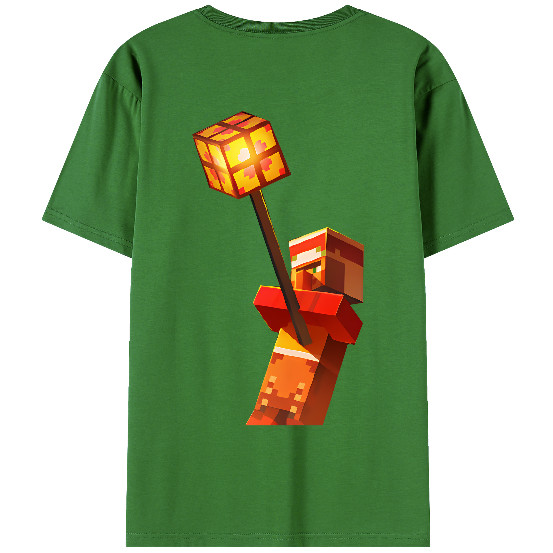 （画像用） マインクラフト ブロックの世界 Minecraft MC Block world レディース半袖Tシャツ(バックプリント)